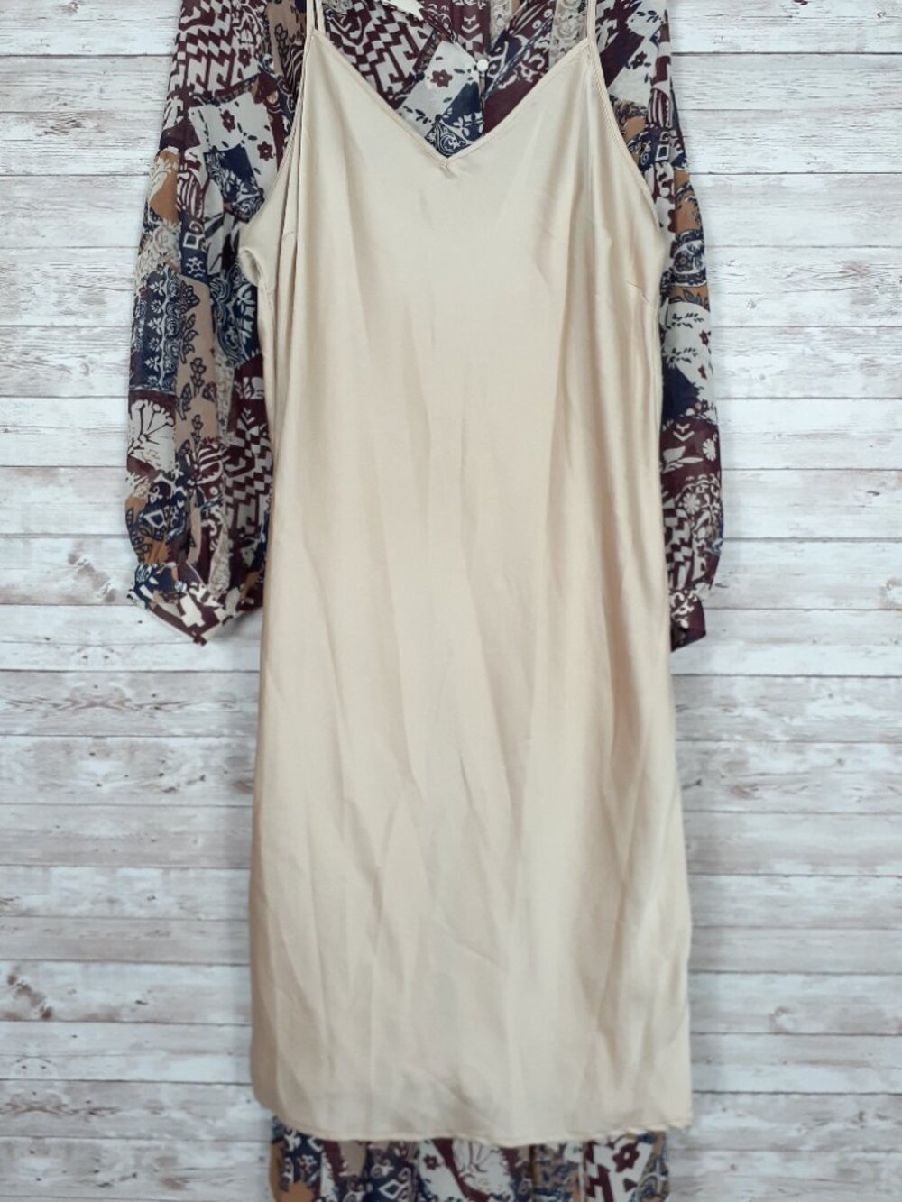 Soft Surroundings Womens Peasant Dress LP Lined Button Front Belt Patchwork 934A - Picture 7 of 8